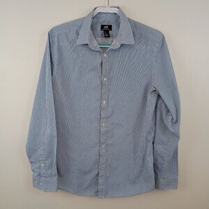 H&M Slim Fit Easy Iron Striped Button‑Down Shirt – Men’s Medium